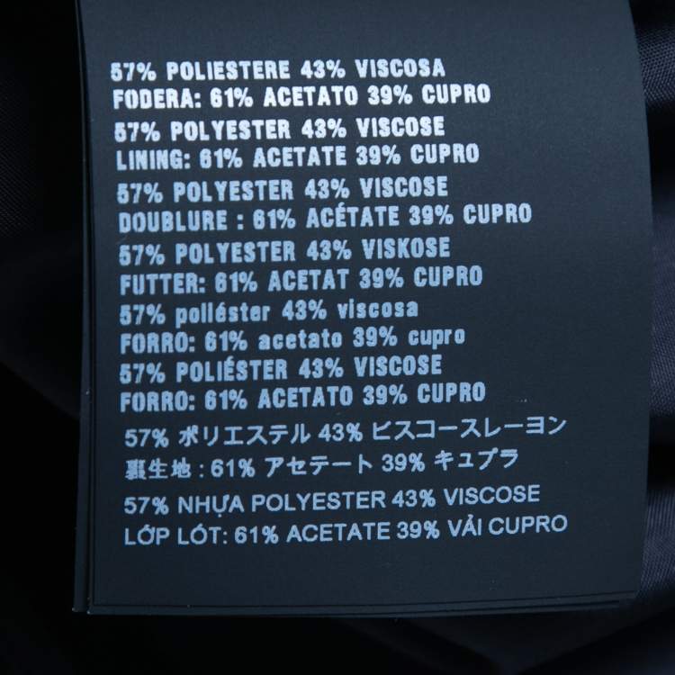 Pre Owned Prada Navy Blue Crepe Sleeveless Midi Dress S