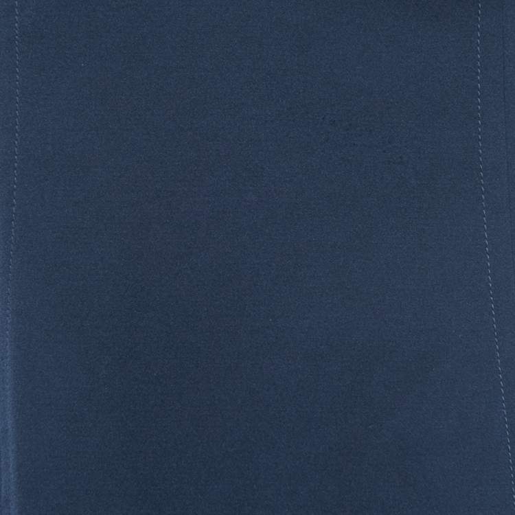 Pre Owned Prada Navy Blue Crepe Sleeveless Midi Dress S