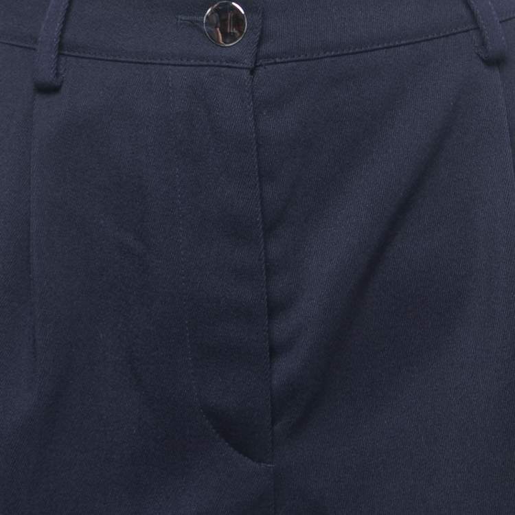 Pre Owned Prada Navy Blue Wool Shorts S