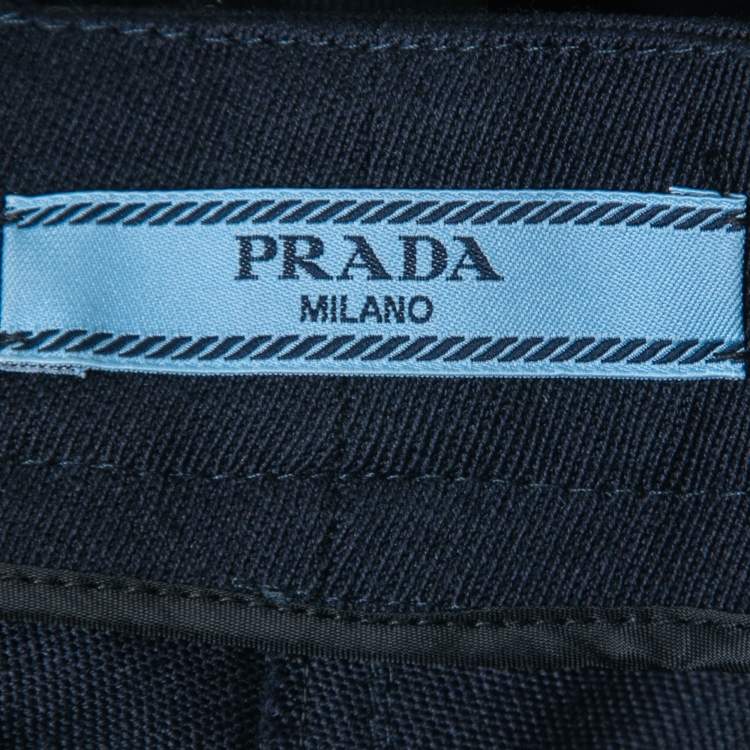 Pre Owned Prada Navy Blue Wool Shorts S