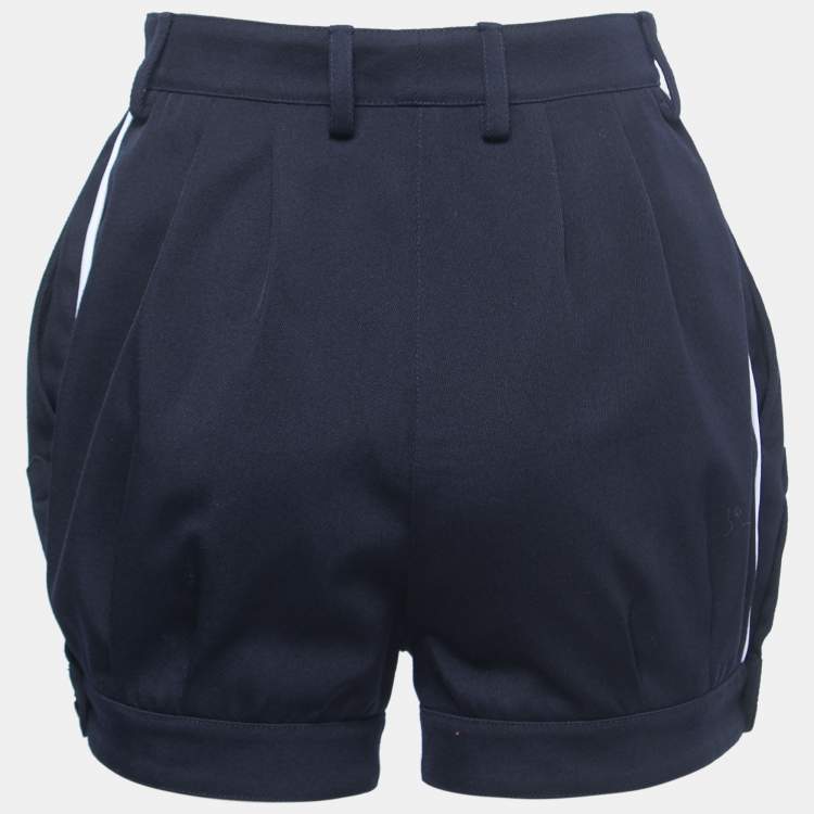 Pre Owned Prada Navy Blue Wool Shorts S