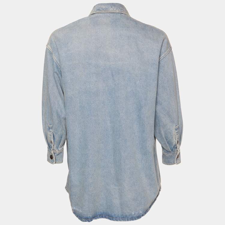 Pre Owned Prada Blue Denim Oversized Shirt XS