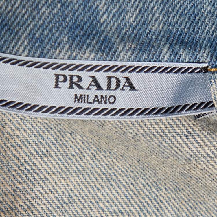 Pre Owned Prada Blue Denim Oversized Shirt XS