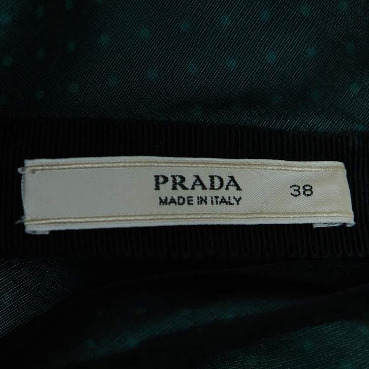 Pre Owned Prada Polka Dot Silk Draped Sleeveless Short Dress S