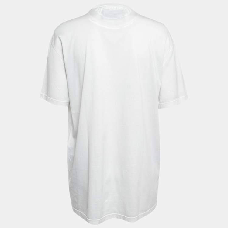 Pre Owned Prada Off White Cotton Misty Comic Print T-Shirt M