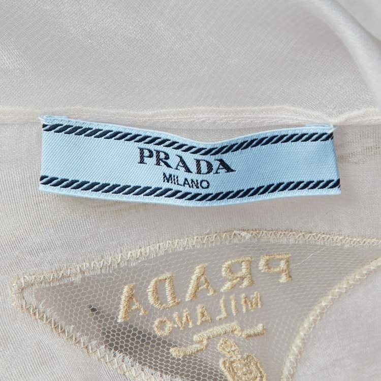 مملوكة مسبقًا Prada Light Pink Silk & Lace Trim Nylonette Overcoat S
