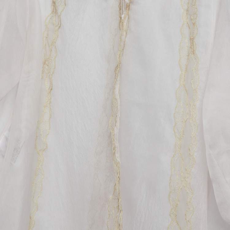 مملوكة مسبقًا Prada Light Pink Silk & Lace Trim Nylonette Overcoat S