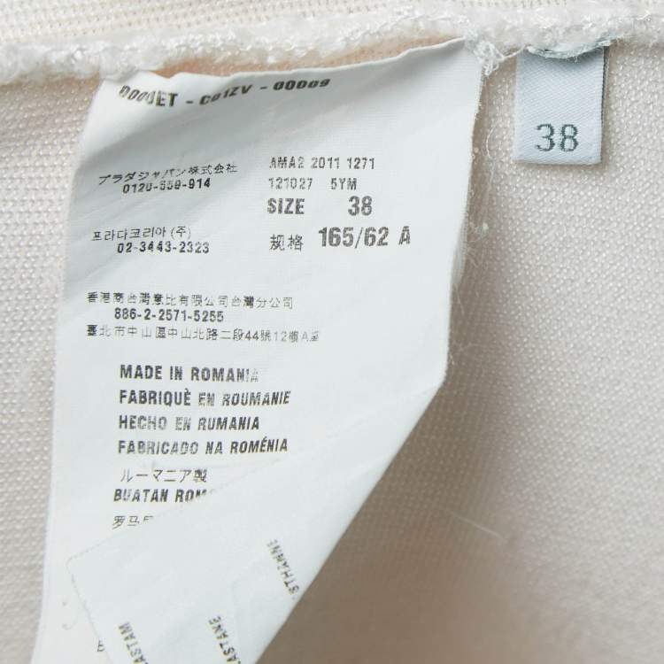 Pre Owned Prada Light Pink Knit Elasticated Waist Pencil Skirt S