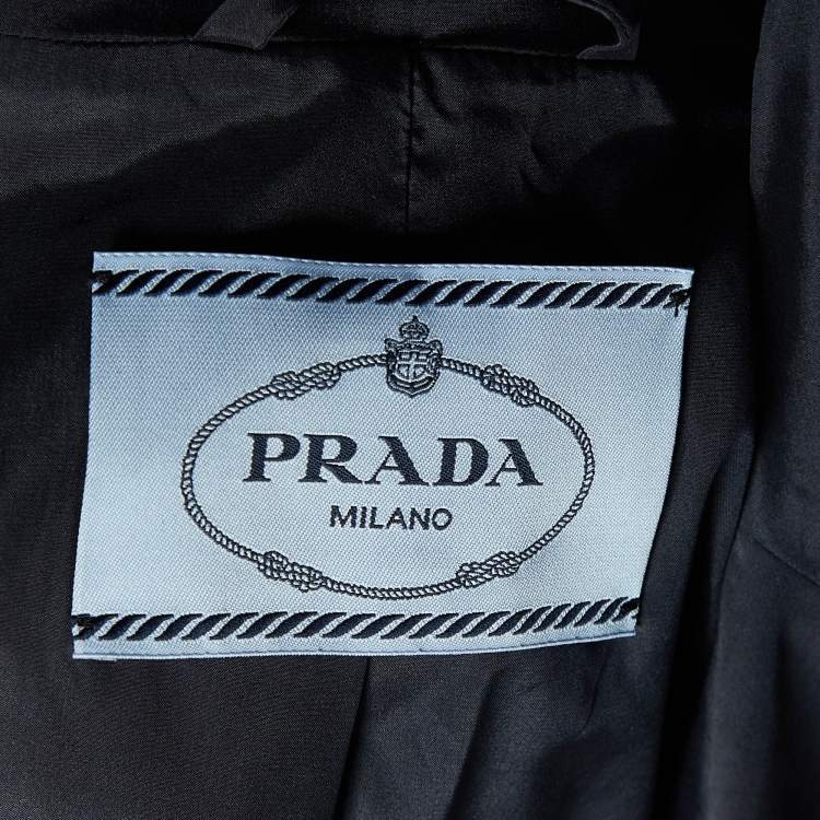 Pre Owned Prada Navy Blue Silk Technical Blazer Jacket S