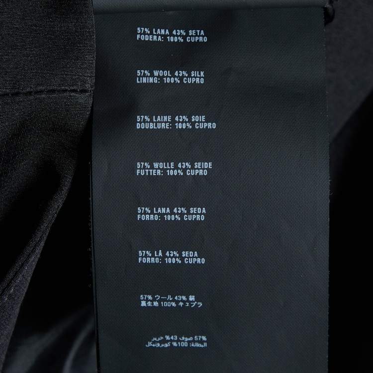 Pre Owned Prada Black Wool & Silk Contrast Detail Pants M