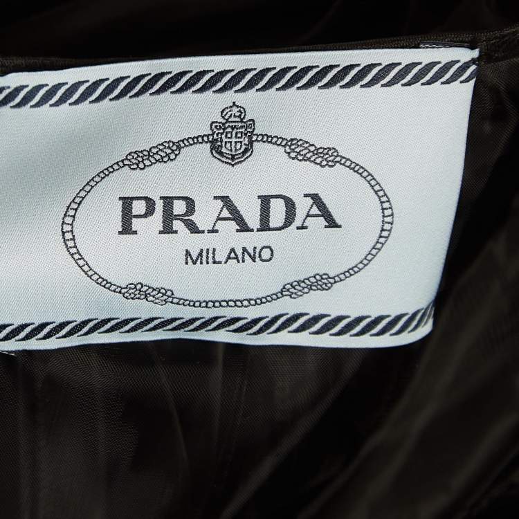 Pre Owned Prada Black Pleated Organza Sleeveless Maxi Dress S