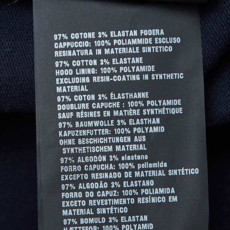 Pre Owned Prada Navy Blue Cotton Zip Front Hooded Jacket M