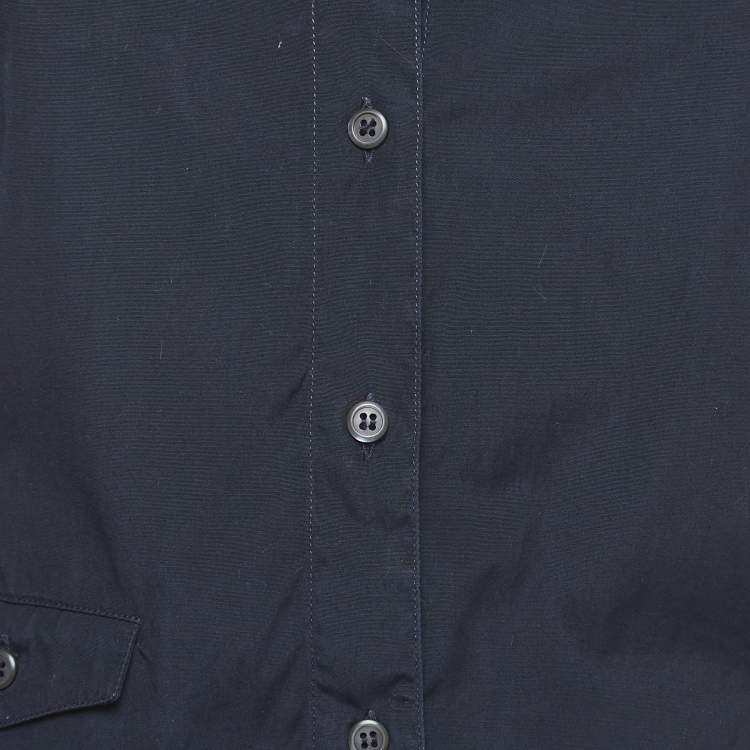 Pre Owned Prada Navy Blue Cotton Button Front Shirt S