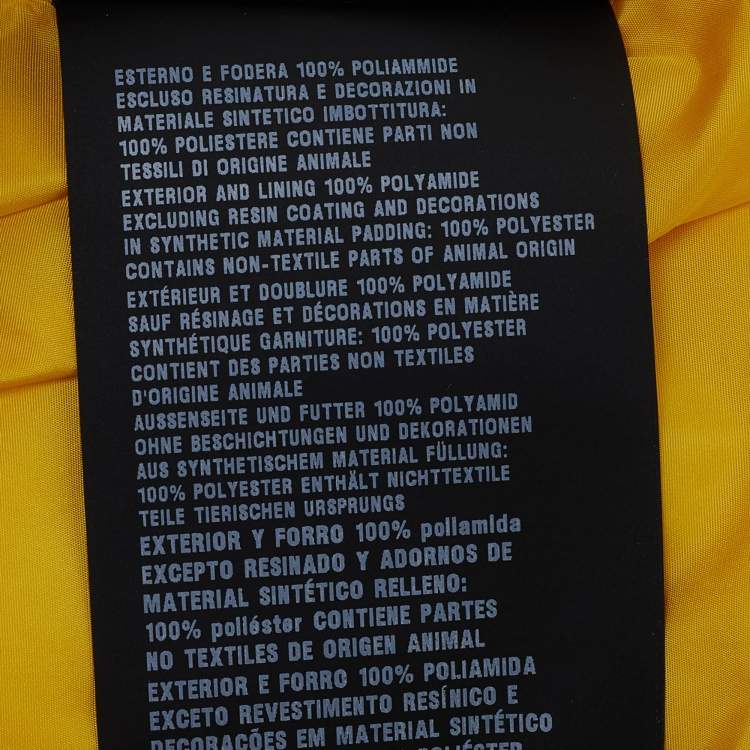 Pre Owned Prada Yellow Nylon Padded Button Front Jacket XL
