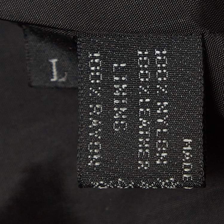Pre Owned Prada Vintage Black Nylon & Leather Zip Front Jacket L