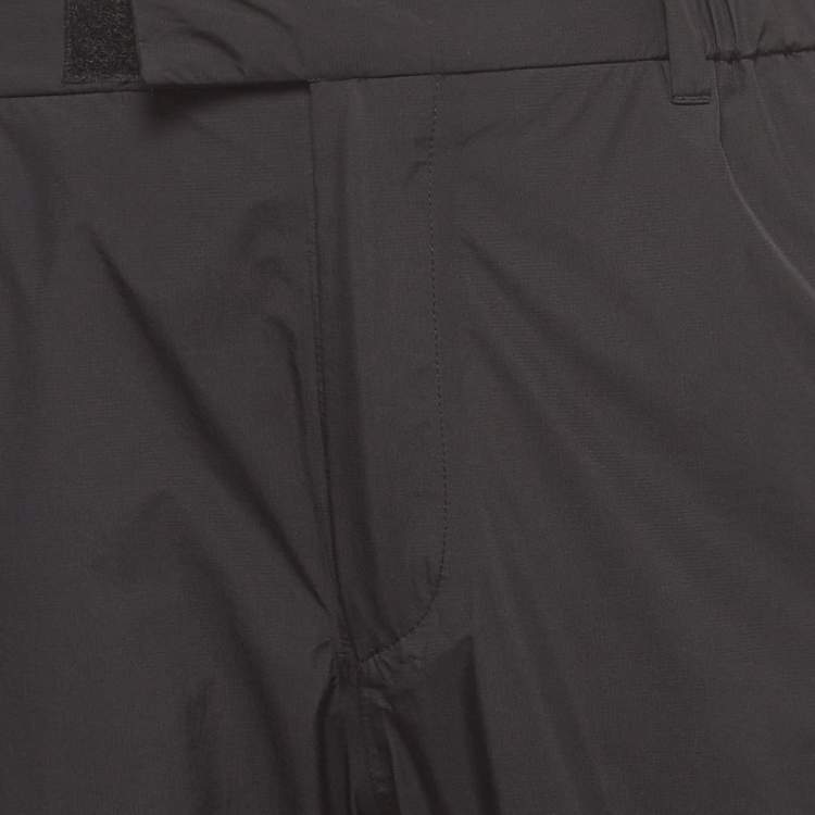 Pre Owned Prada Black Logo Print Nylon Active Pants XL