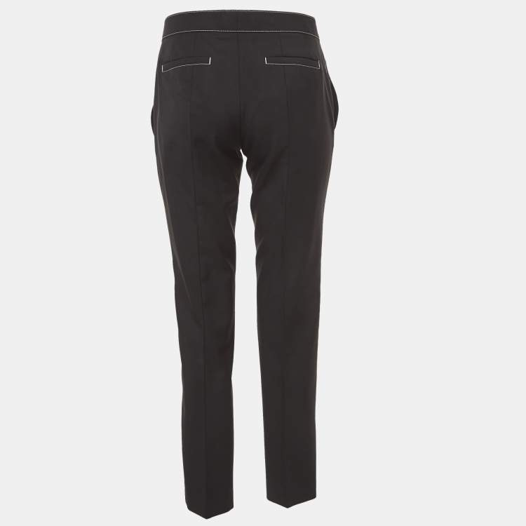 Pre Owned Prada Black Wool Slim Fit Formal Trousers S