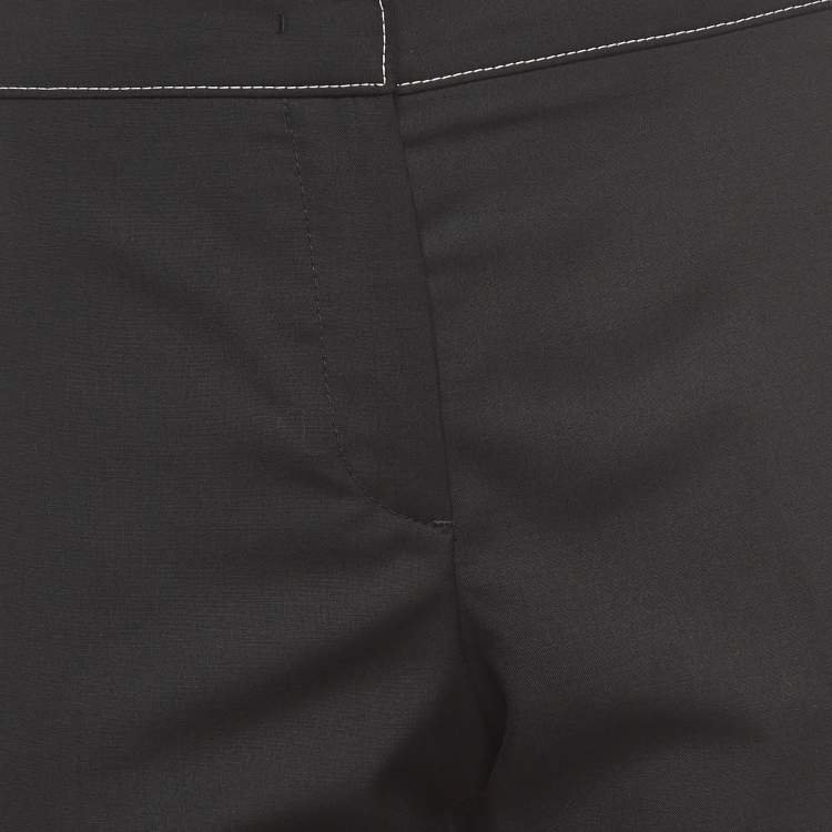 Pre Owned Prada Black Wool Slim Fit Formal Trousers S