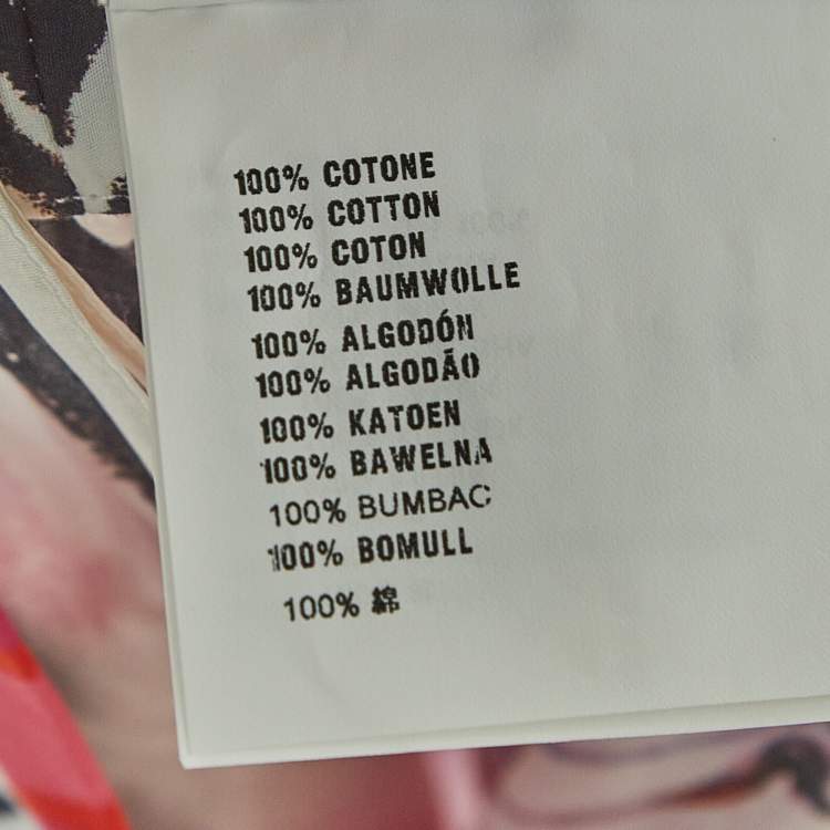 Pre Owned Prada Pink Floral Print Cotton Pleated Midi Skirt M