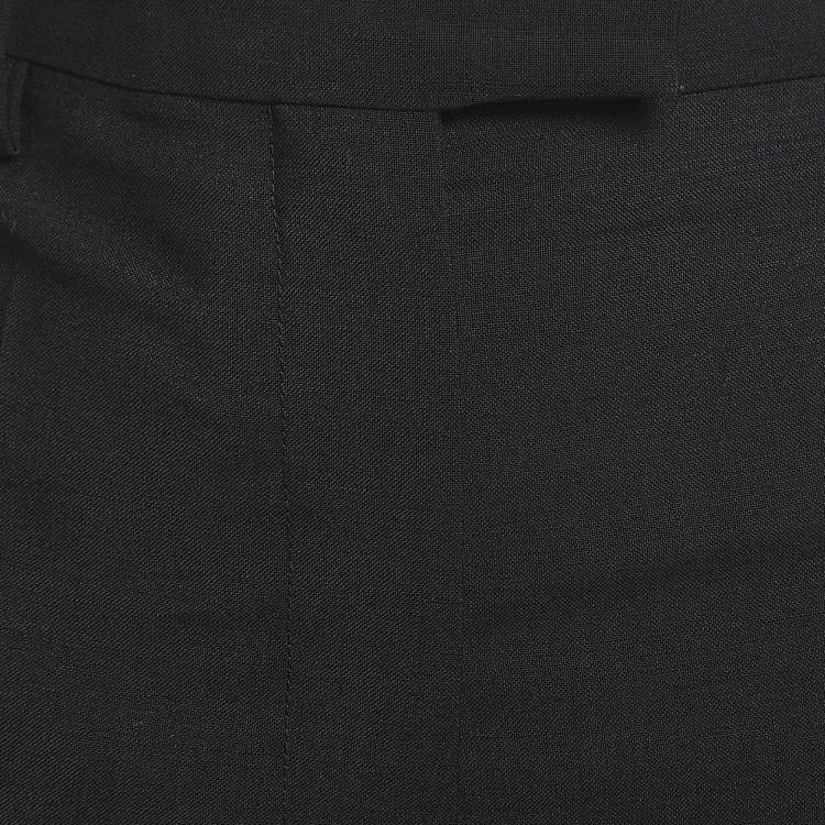 Pre Owned Prada Grey Wool Blend Wide Leg Trousers M