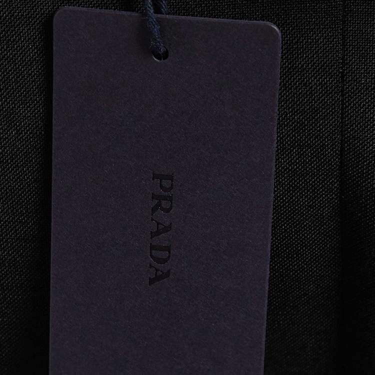 Pre Owned Prada Grey Wool Blend Wide Leg Trousers M