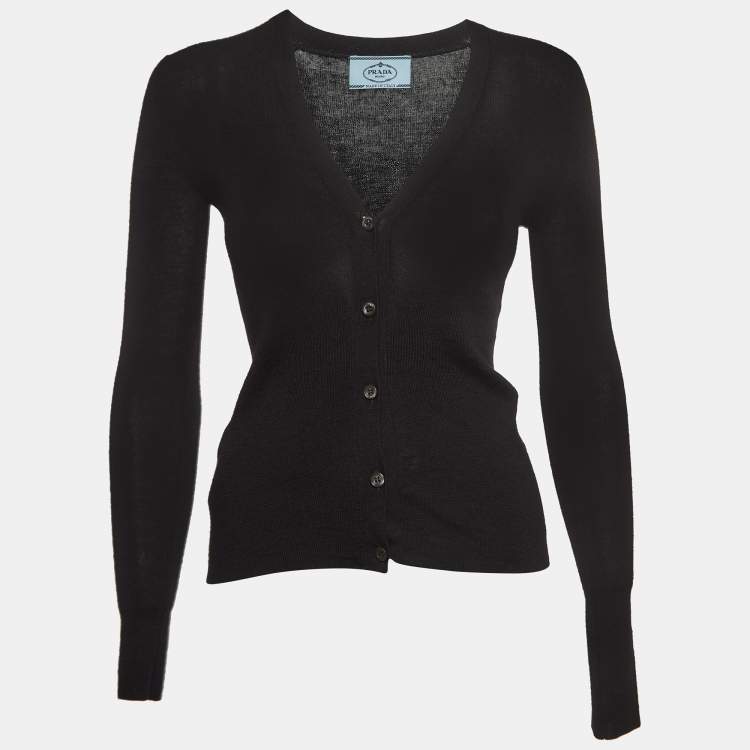 Prada Black Cashmere and Silk Buttoned Cardigan S Prada | TLC