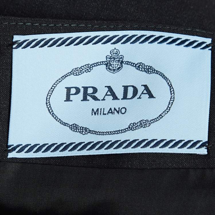 Pre Owned Prada Dark Grey Wool Sleeveless Mini Dress S