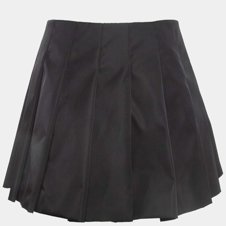 Black Pleated Re-nylon Skirt