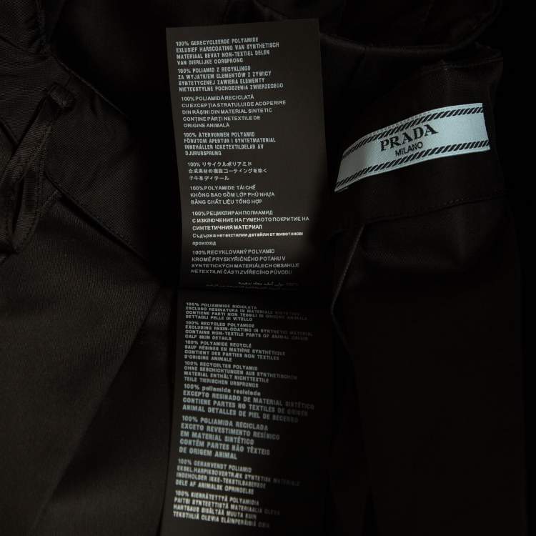 Pre Owned Prada Black Re-Nylon Belt Detail Pleated Mini Skirt XS