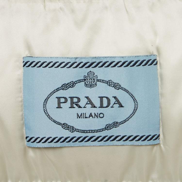 Pre Owned Prada Black Fur Trimmed Hood Nylon Padded  Jacket M