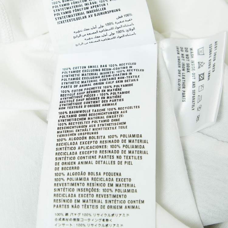 Pre Owned Prada White Cotton Knit Re-Nylon Pouch Docking T-Shirt L