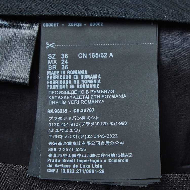 Pre Owned Prada Dark Grey Wool Tailored Formal Pants S