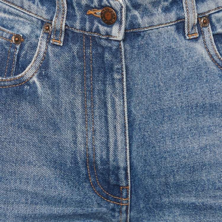 Pre Owned Prada Blue Denim High Waist Flared Jeans S/Waist 25"