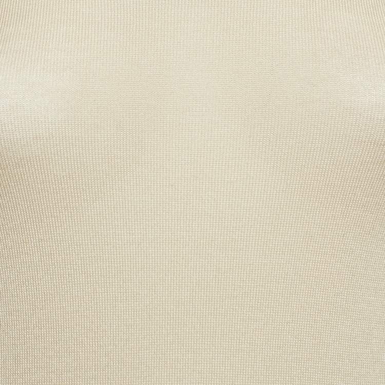 Pre Owned Prada Vintage Beige Wool Blend Knit Sleeveless Top S
