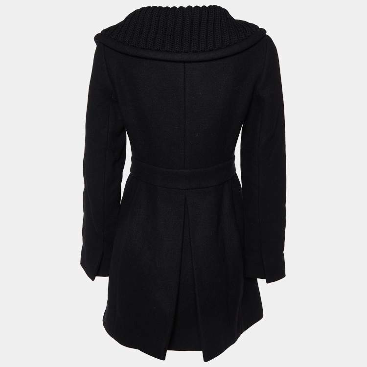 Prada Black Wool Double Breasted Coat S Prada | TLC