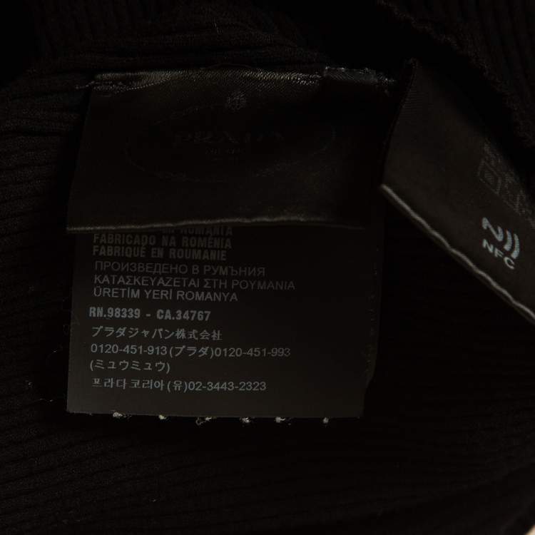 Pre Owned Prada Black Rib Knit Long Sleeve Top XS