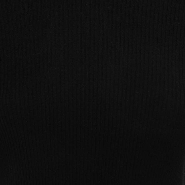 Pre Owned Prada Black Rib Knit Long Sleeve Top XS