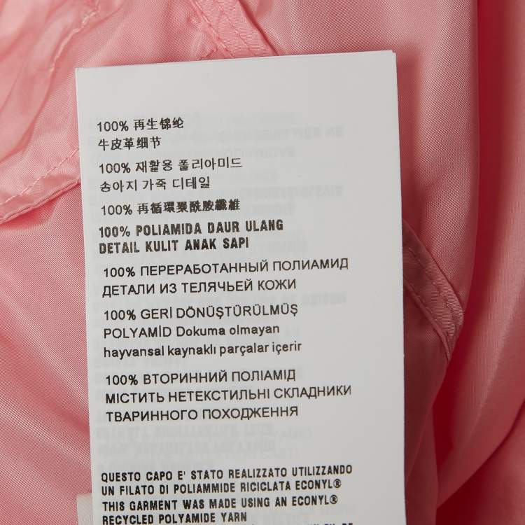 Pre Owned Prada Pink Re-Nylon Cropped Zip-Up Jacket S