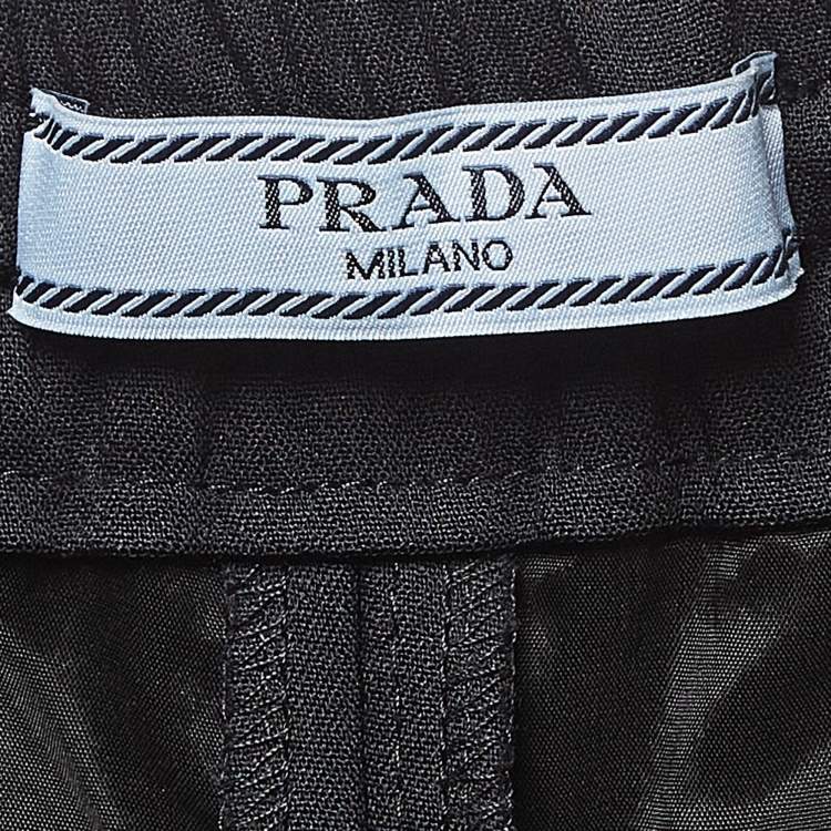 Pre Owned Prada Black Crepe Drawstring Joggers S