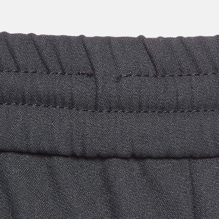 Pre Owned Prada Black Crepe Drawstring Joggers S