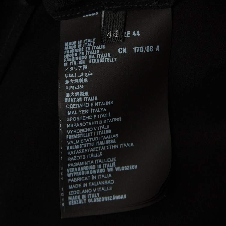 Pre Owned Prada Black Silk Decorative Cuff Detail Blouse M