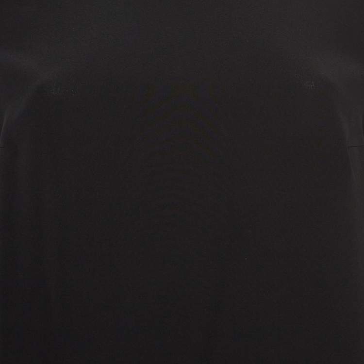 Pre Owned Prada Black Silk Decorative Cuff Detail Blouse M