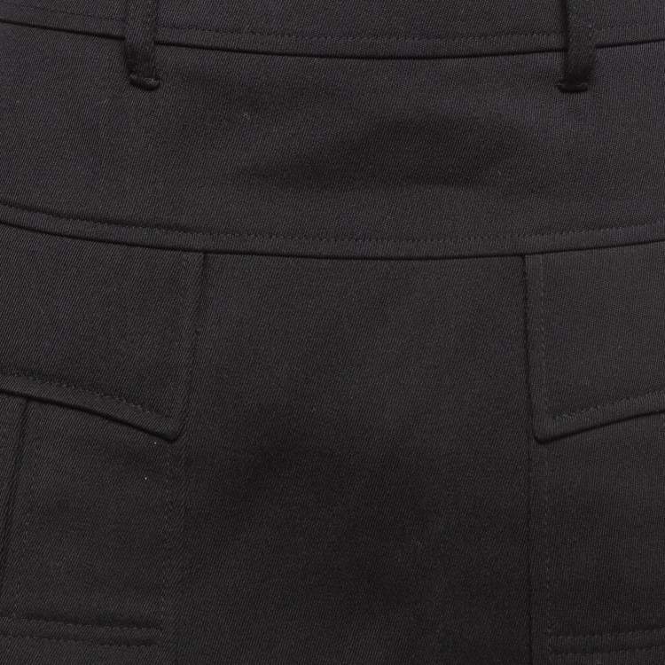 Pre Owned Prada Black Virgin Wool Pleated Mini Skirt S