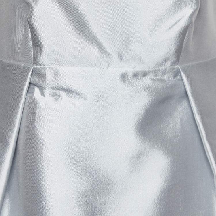 Pre Owned Prada Pale Blue Wool & Silk Peplum Sleeveless Top M