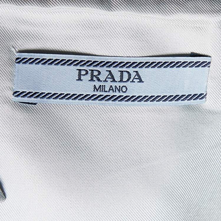 Pre Owned Prada Pale Blue Wool & Silk Peplum Sleeveless Top M