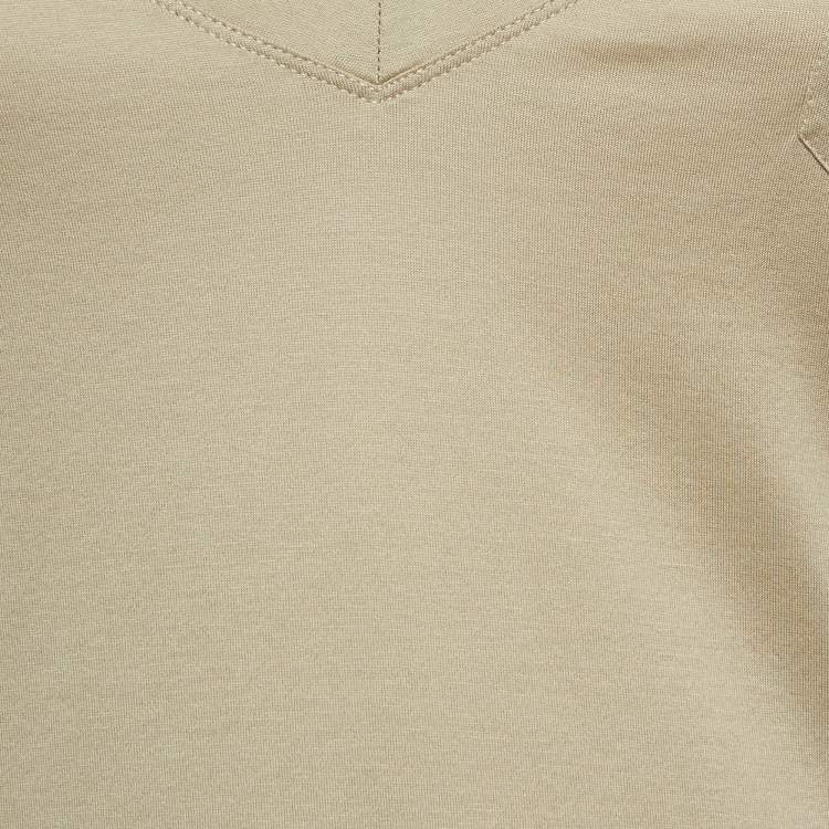 Pre Owned Prada Brown Cotton Knit V-Neck t-Shirt L