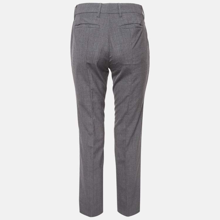 Pre Owned Prada Grey Wool Formal Trousers S