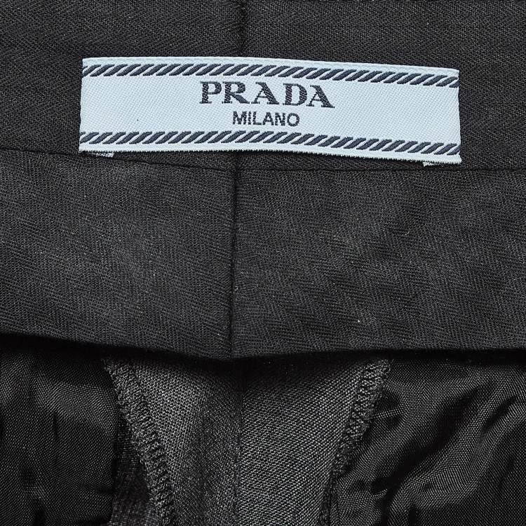 Pre Owned Prada Grey Wool Formal Trousers S