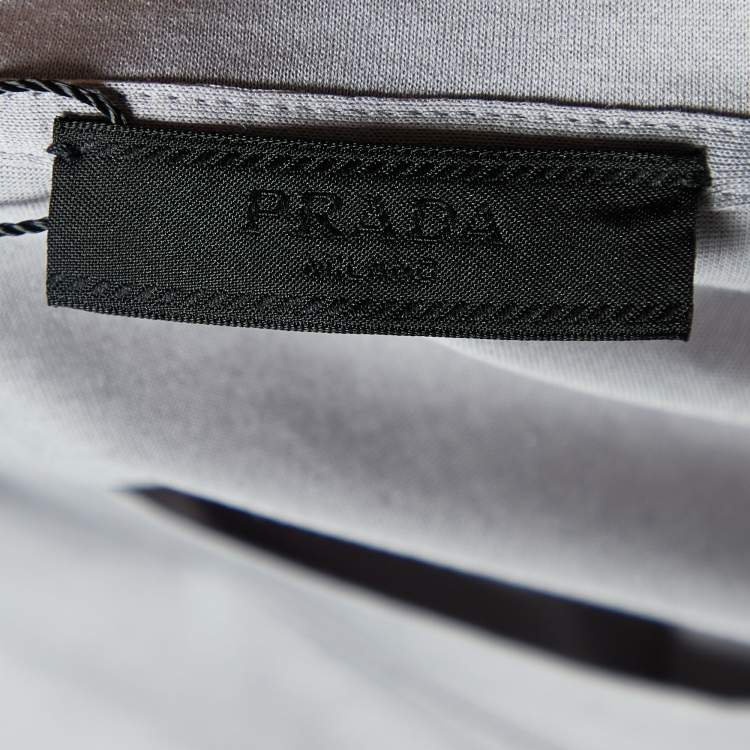Pre Owned Prada Grey Cotton Chest Pocket Half Sleeve T-Shirt XXXL