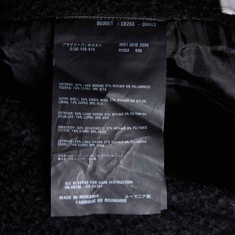 Pre Owned Prada Black Wool & Mohair Mini Skirt M